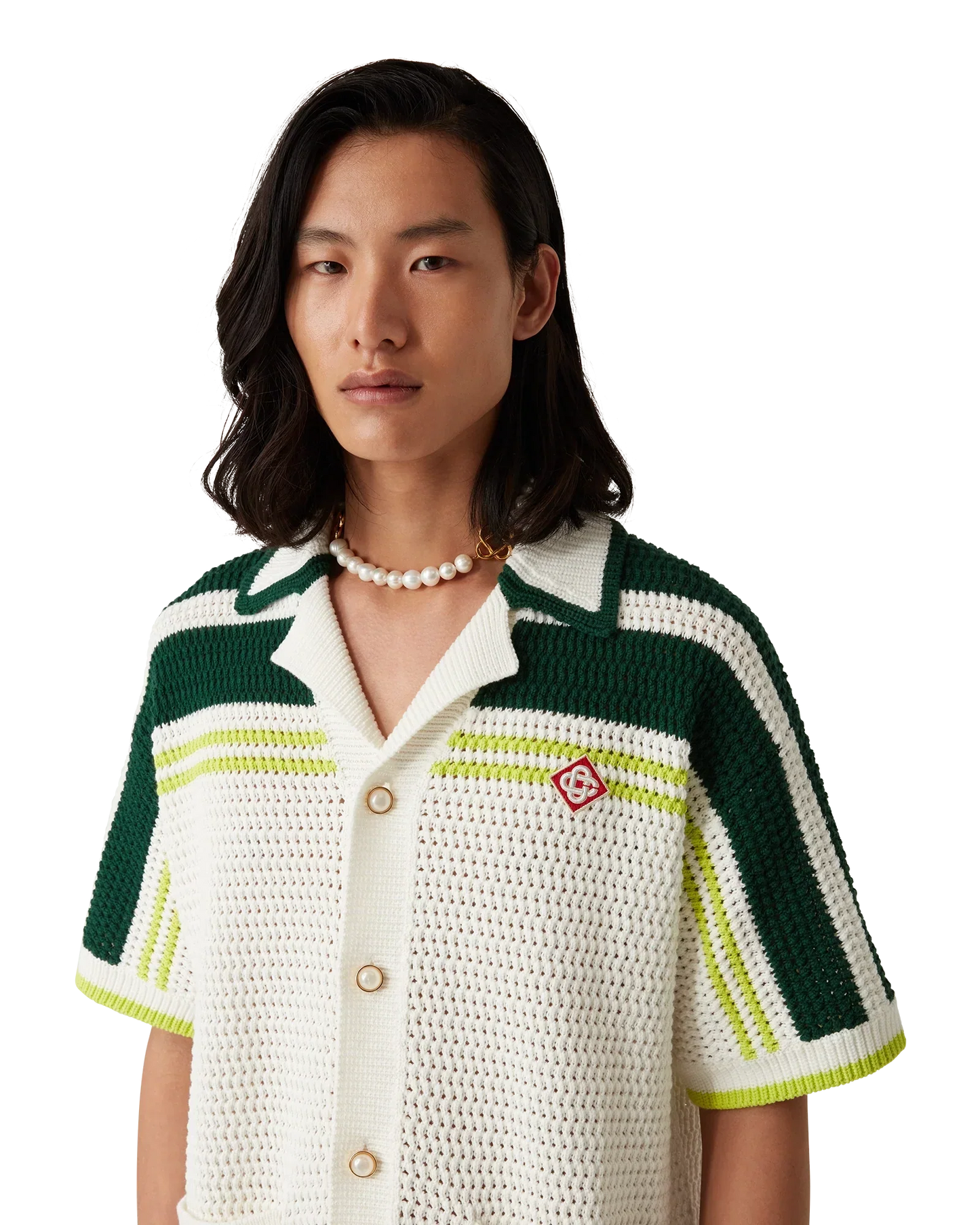 Tennis Short Sleeve Crochet Shirt