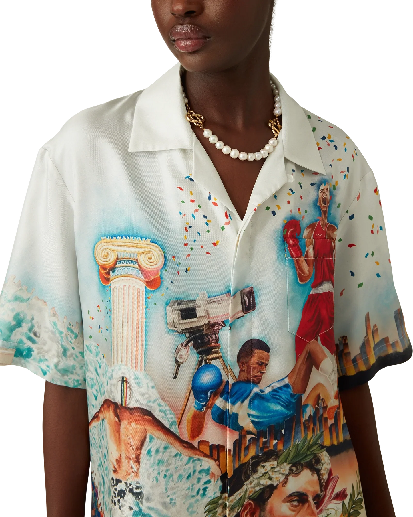 Celebration Du Sport Short Sleeve Silk Shirt