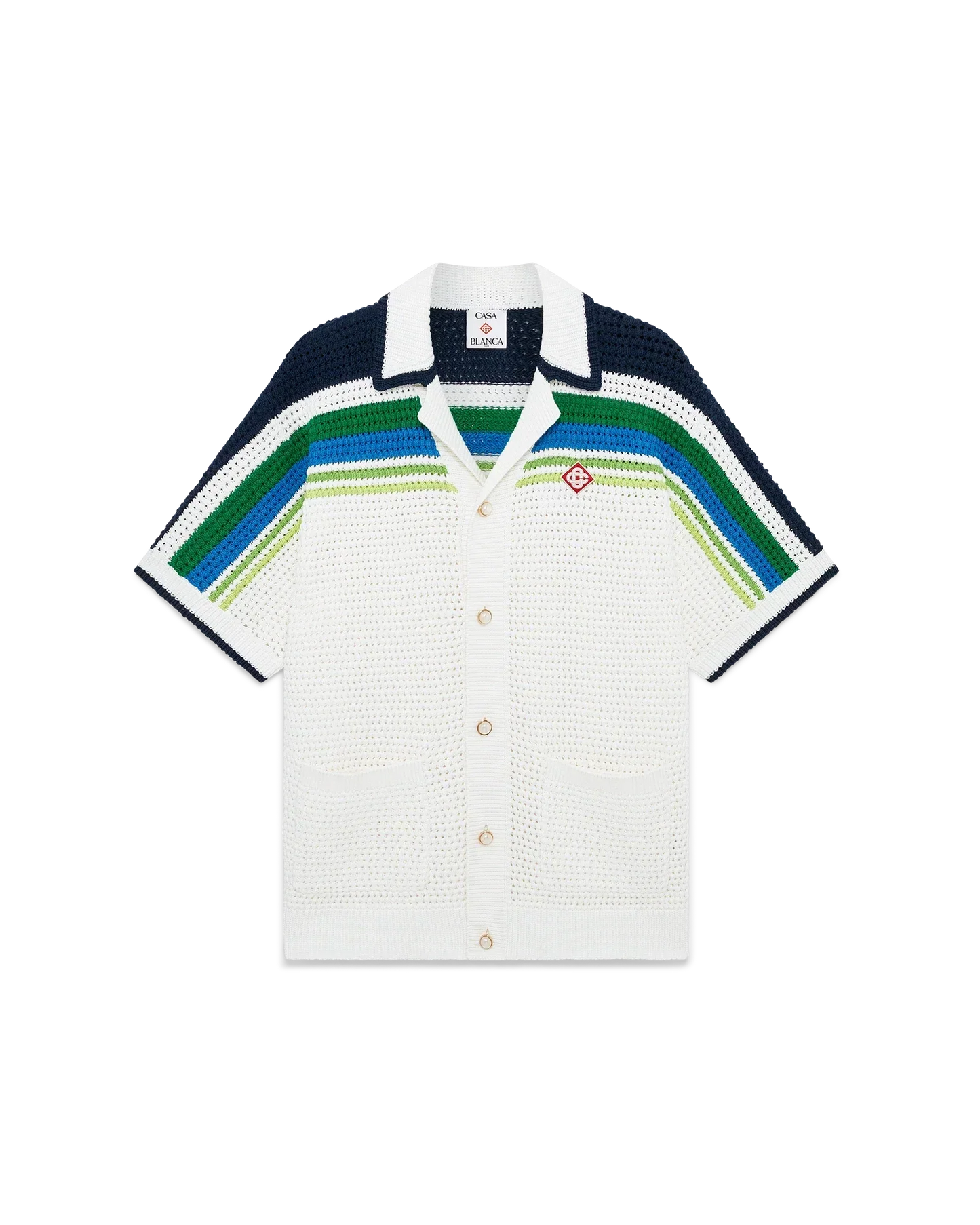 Stripe Short Sleeve Knitted Shirt