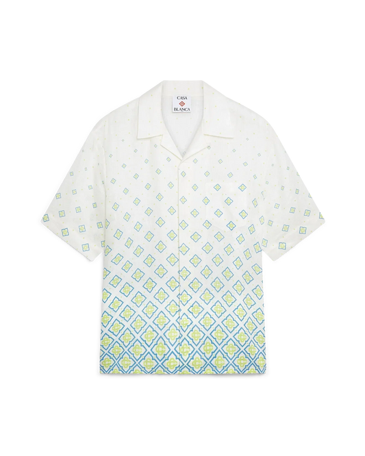 Degrade Monogram Short Sleeve Linen Shirt