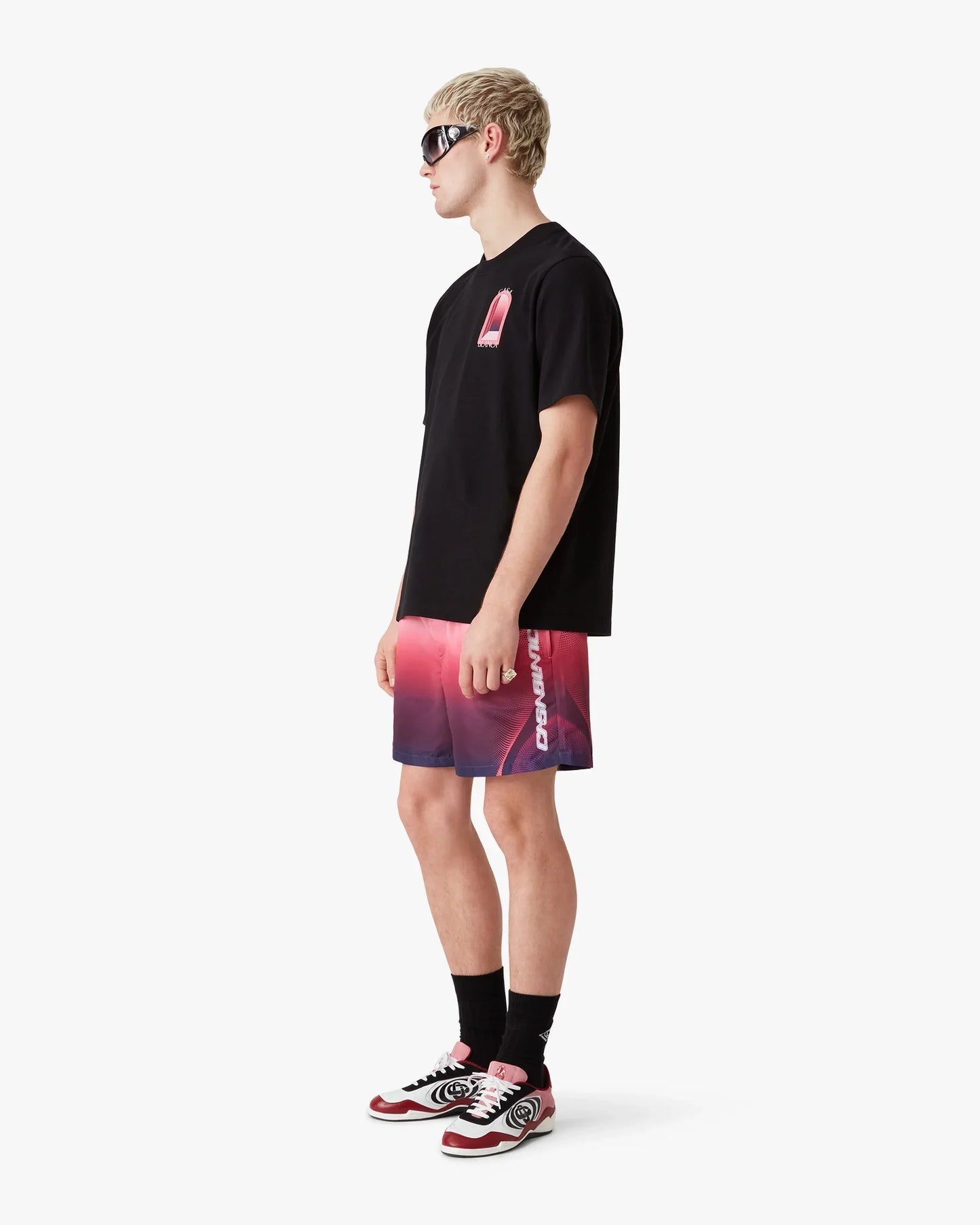 Aubergine Gradient Printed Swim Shorts
