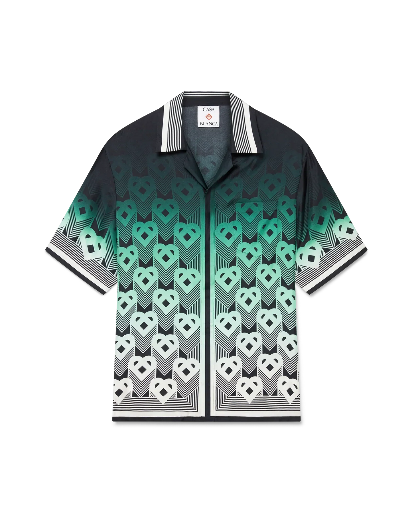 Gradient Monogram Short Sleeve Silk Shirt