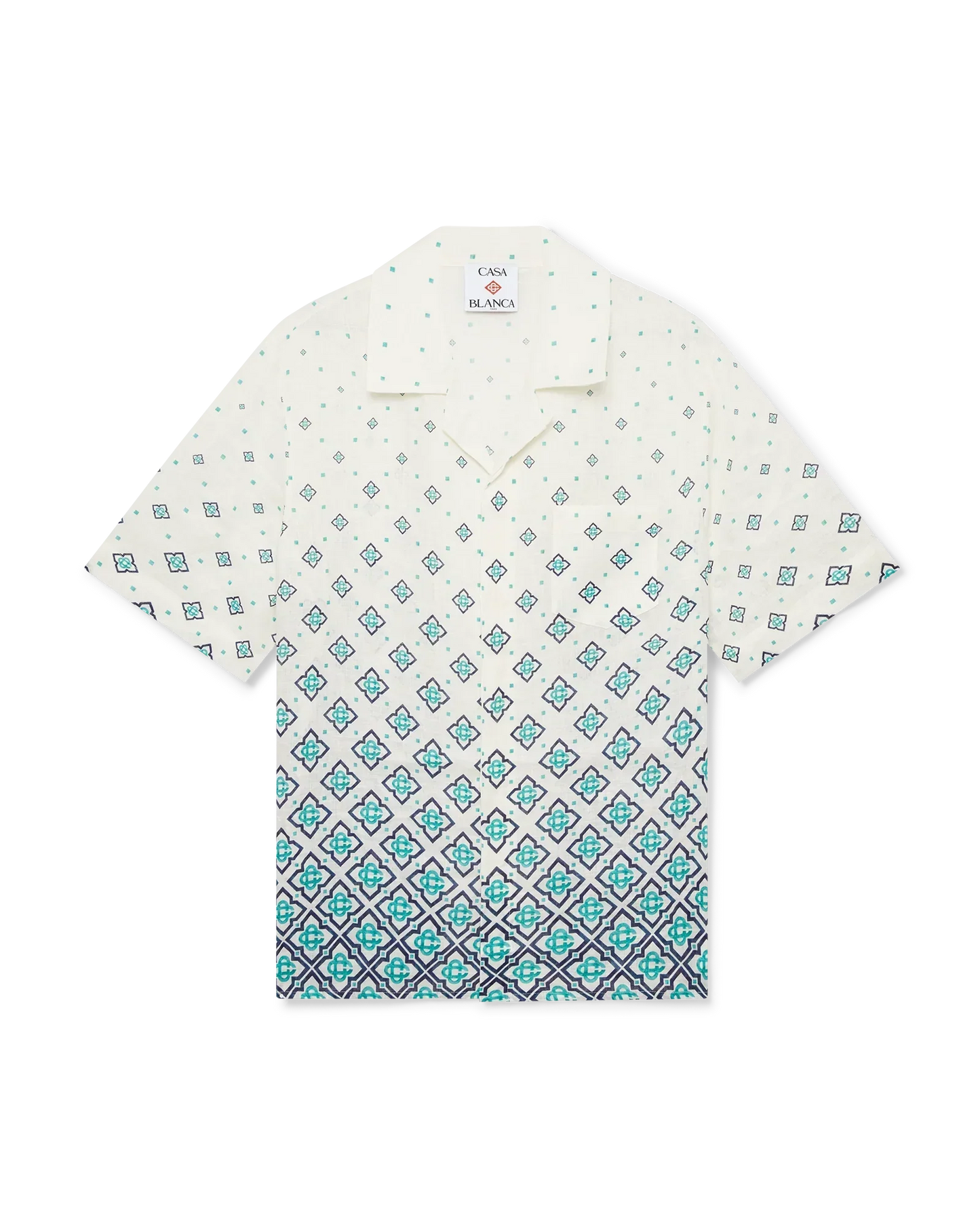 Gradient Monogram Short Sleeve Linen Shirt