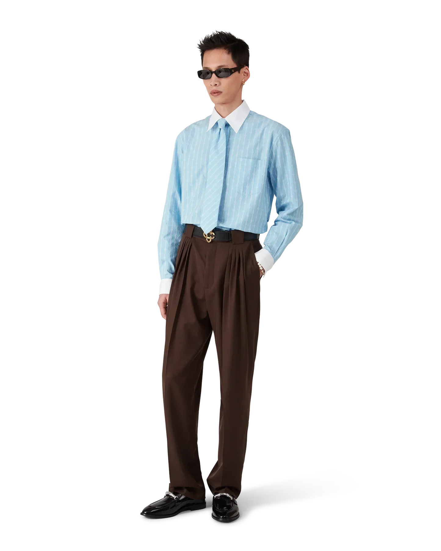 Laurel Stripe Long Sleeve Jacquard Shirt