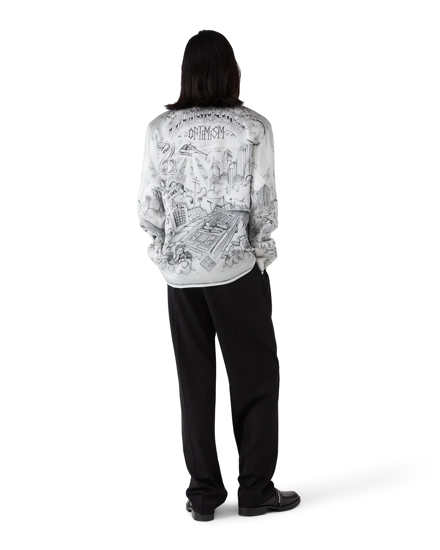 Tattoo Long Sleeve Silk Shirt
