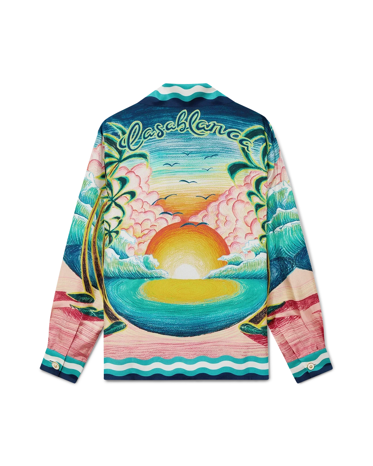 Danse De La Mer Long Sleeve Silk Shirt